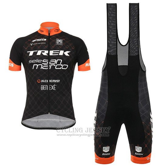2017 Cycling Jersey Trek Black Short Sleeve and Bib Short